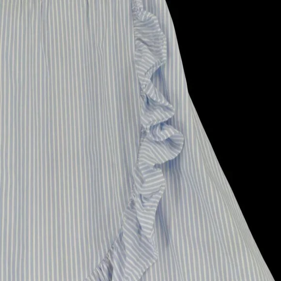 Jill Stuart Blue White Striped Cotton Skirt S8 Nautical - Picture 4 of 11